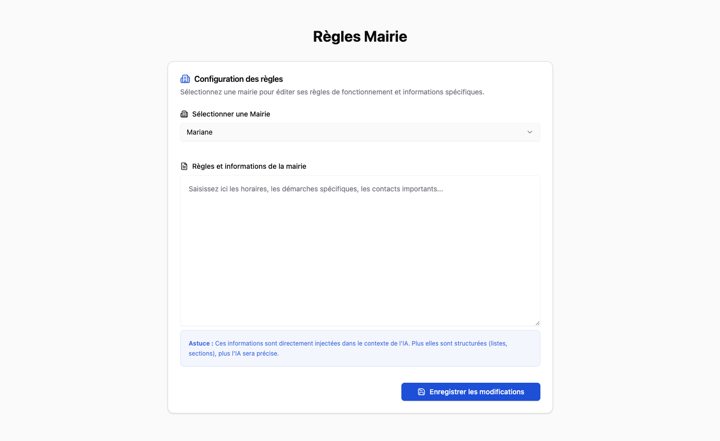 Rostra - Règles IA Mairie